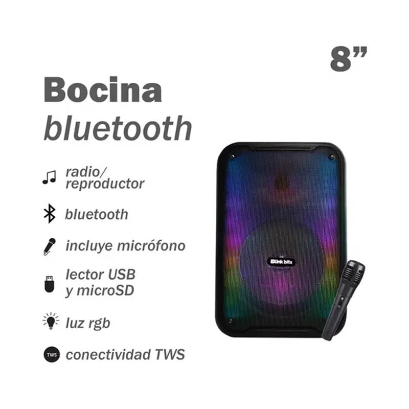 Bocina Inalámbrica Bluetooth 8" Con Micrófono - SA8053T - Image 2