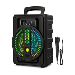 Bocina Inalámbrica Bluetooth 8" Con Micrófono y Luz RGB - SA8056T