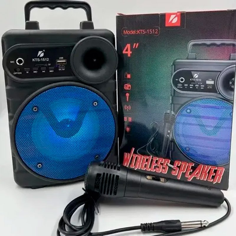 Bocina Inalámbrica Bluetooth 4" Con Micrófono y Luz RGB - KTS-1512 - Imagen 2