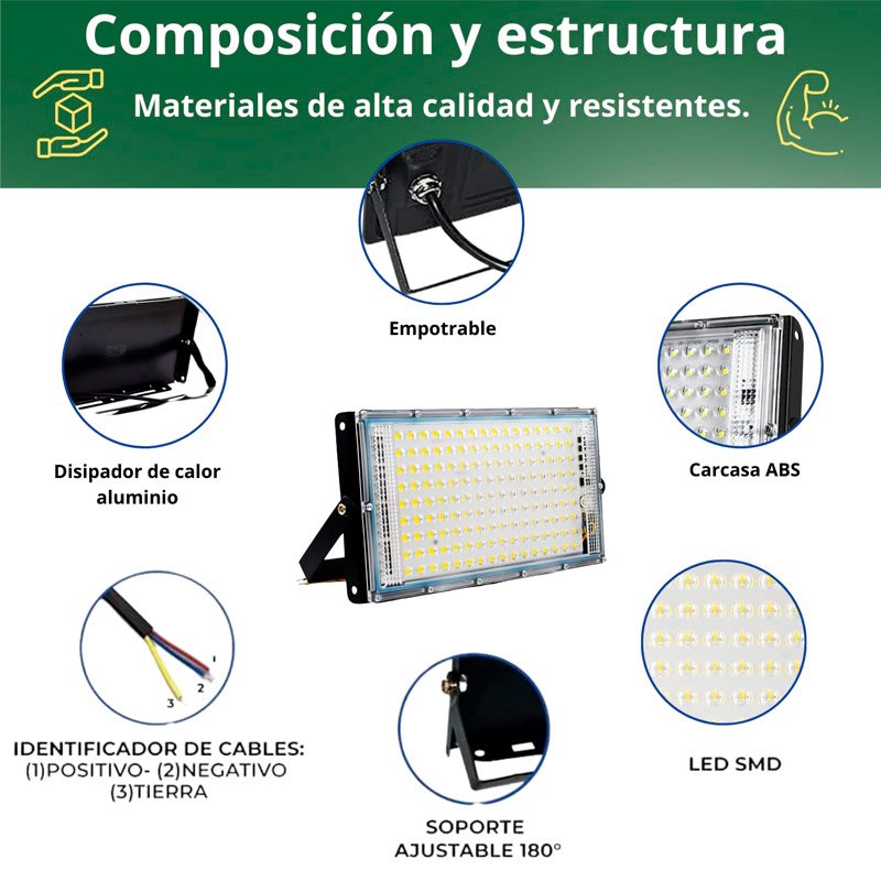Reflector LED Luz Blanca Fría de 150W – R47W150 - Imagen 3